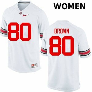 Women's Ohio State Buckeyes #80 Noah Brown White Nike NCAA College Football Jersey Black Friday HOD0744XM